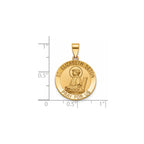 Round St. Elizabeth Medal in 14K Yellow Gold, 18.25mm - Sophia Jewelers