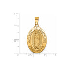 Our Lady of Guadalupe Medal in 14K Yellow Gold, 25x18mm - Sophia Jewelers