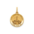 Our Lady of Fatima Medal in 14K Yellow Gold, 14.5mm - Sophia Jewelers
