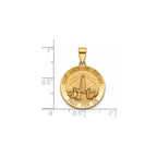 Our Lady of Fatima Medal in 14K Yellow Gold, 18.25mm - Sophia Jewelers