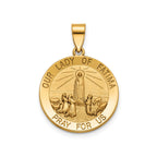 Our Lady of Fatima Medal in 14K Yellow Gold, 18.25mm - Sophia Jewelers