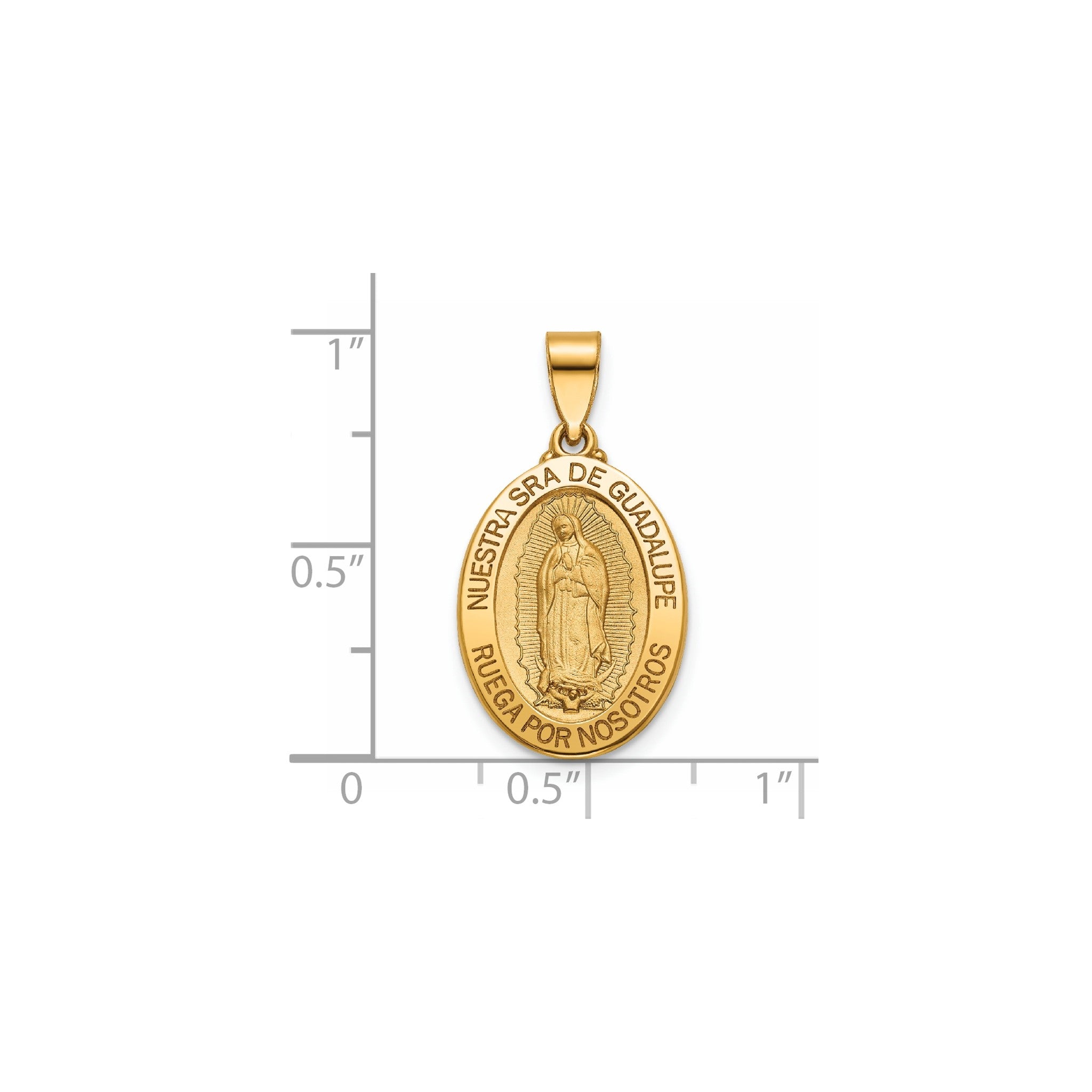 Our Lady of Guadalupe-Spanish Medal in 14K Yellow Gold, 18.5x13.5mm Secondary image