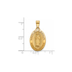 Our Lady of Guadalupe-Spanish Medal in 14K Yellow Gold, 20x14mm - Sophia Jewelers