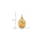 Oval Holy Scapular Medal in 14K Yellow Gold, 15x11.5mm - Sophia Jewelers