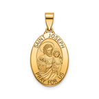 Oval St. Joseph Medal in 14K Yellow Gold, 20x14mm - Sophia Jewelers