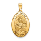 Oval St. Joseph Medal in 14K Yellow Gold, 23x16mm - Sophia Jewelers