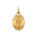Oval St. Jude Thaddeus Medal in 14K Yellow Gold, 16.5x12mm - Sophia Jewelers
