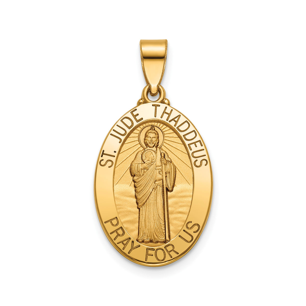 Oval St. Jude Thaddeus Medal in 14K Yellow Gold, 20x14mm - Sophia Jewelers