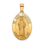 Oval St. Jude Thaddeus Medal in 14K Yellow Gold, 23x16mm - Sophia Jewelers