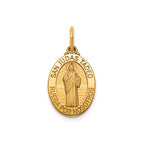 Oval St. Jude Thaddeus-Spanish Medal in 14K Yellow Gold, 16.5x12mm - Sophia Jewelers