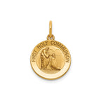 Round 1st Communion Medal in 14K Yellow Gold, 14.5mm - Sophia Jewelers