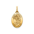 Oval St. Michael Medal in 14K Yellow Gold, 16.5x12mm - Sophia Jewelers