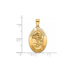 Oval St. Michael Medal in 14K Yellow Gold, 23x16mm - Sophia Jewelers