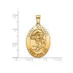 Oval St. Michael Medal in 14K Yellow Gold, 29x21mm - Sophia Jewelers