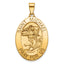 Oval St. Michael Medal in 14K Yellow Gold, 29x21mm - Sophia Jewelers