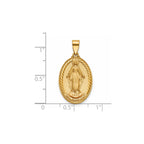 Oval Milagrosa Medal in 14K Yellow Gold, 21.5x15mm - Sophia Jewelers