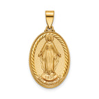 Oval Milagrosa Medal in 14K Yellow Gold, 21.5x15mm - Sophia Jewelers