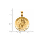 Round St. Florian Medal in 14K Yellow Gold, 22mm - Sophia Jewelers