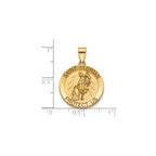Round St. Florian Medal in 14K Yellow Gold, 18.25mm - Sophia Jewelers