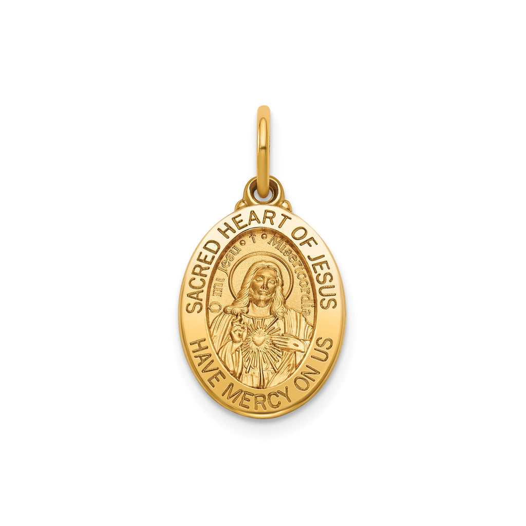 Sacred Heart of Jesus Medal in 14K Yellow Gold, 15x11.5mm - Sophia Jewelers