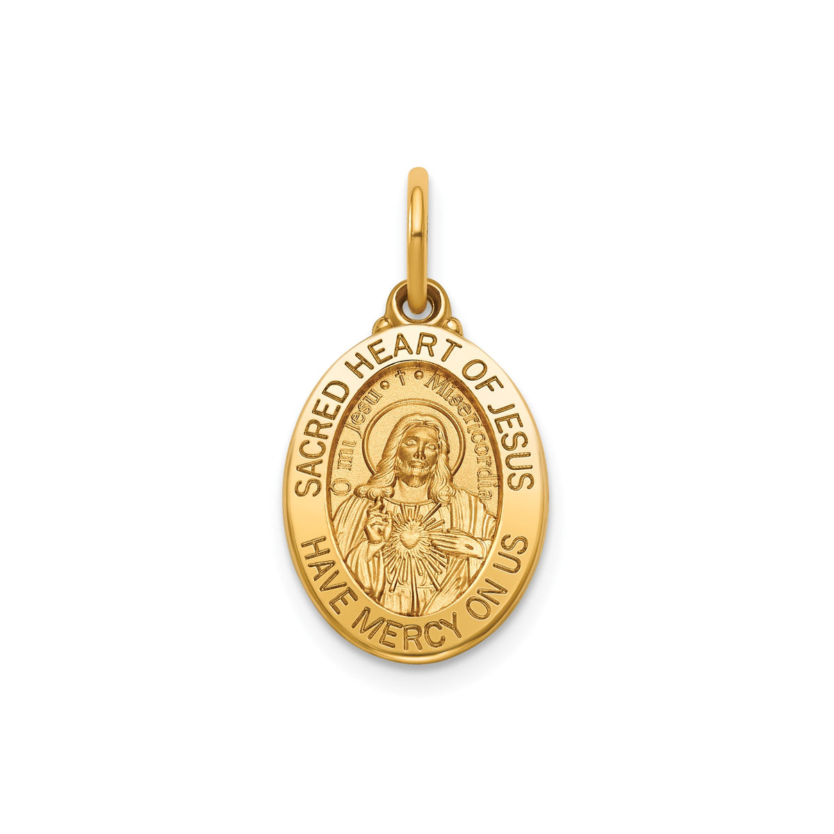 Sacred Heart of Jesus Medal in 14K Yellow Gold, 15x11.5mm - Sophia Jewelers