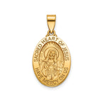 Sacred Heart of Jesus Medal in 14K Yellow Gold, 18.5x13.5mm - Sophia Jewelers
