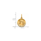 Round St. Gabriel-Spanish Medal in 14K Yellow Gold, 13.25mm - Sophia Jewelers
