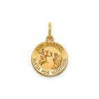 Round St. Gabriel-Spanish Medal in 14K Yellow Gold, 13.25mm - Sophia Jewelers