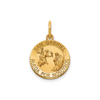 Round St. Gabriel-Spanish Medal in 14K Yellow Gold, 14.5mm - Sophia Jewelers