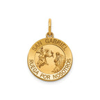 Round St. Gabriel-Spanish Medal in 14K Yellow Gold, 16.25mm - Sophia Jewelers