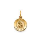 Round St. George Medal in 14K Yellow Gold, 11.5mm - Sophia Jewelers