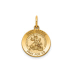 Round St. George Medal in 14K Yellow Gold, 14.5mm - Sophia Jewelers