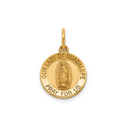 Our Lady of Guadalupe Medal in 14K Yellow Gold, 13.25mm - Sophia Jewelers