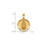 Our Lady of Guadalupe Medal in 14K Yellow Gold, 18.25mm - Sophia Jewelers