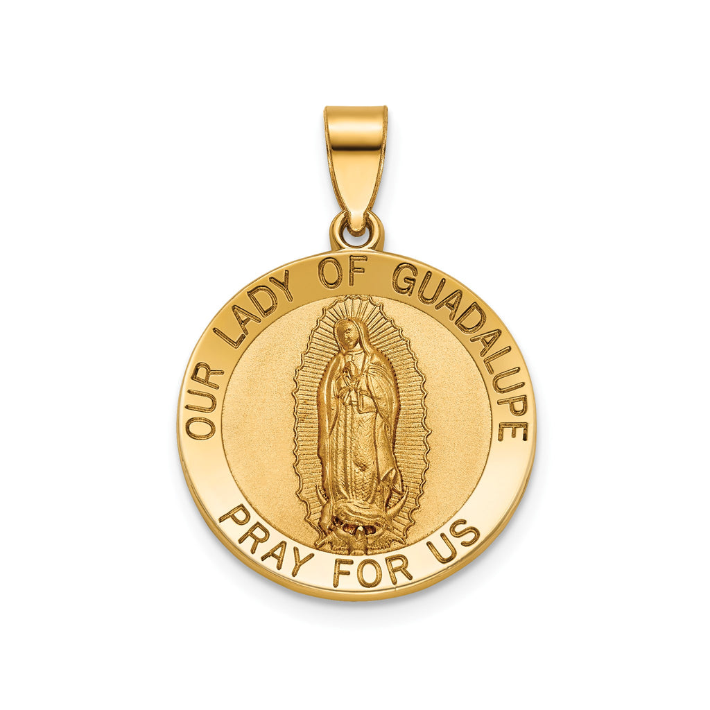 Our Lady of Guadalupe Medal in 14K Yellow Gold, 18.25mm - Sophia Jewelers