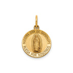 Our Lady of Guadalupe-Spanish Medal in 14K Yellow Gold, 14.5mm - Sophia Jewelers