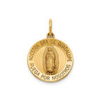 Our Lady of Guadalupe-Spanish Medal in 14K Yellow Gold, 16.25mm - Sophia Jewelers