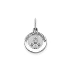 Round Holy Communion Medal in Sterling Silver, Satin - Sophia Jewelers
