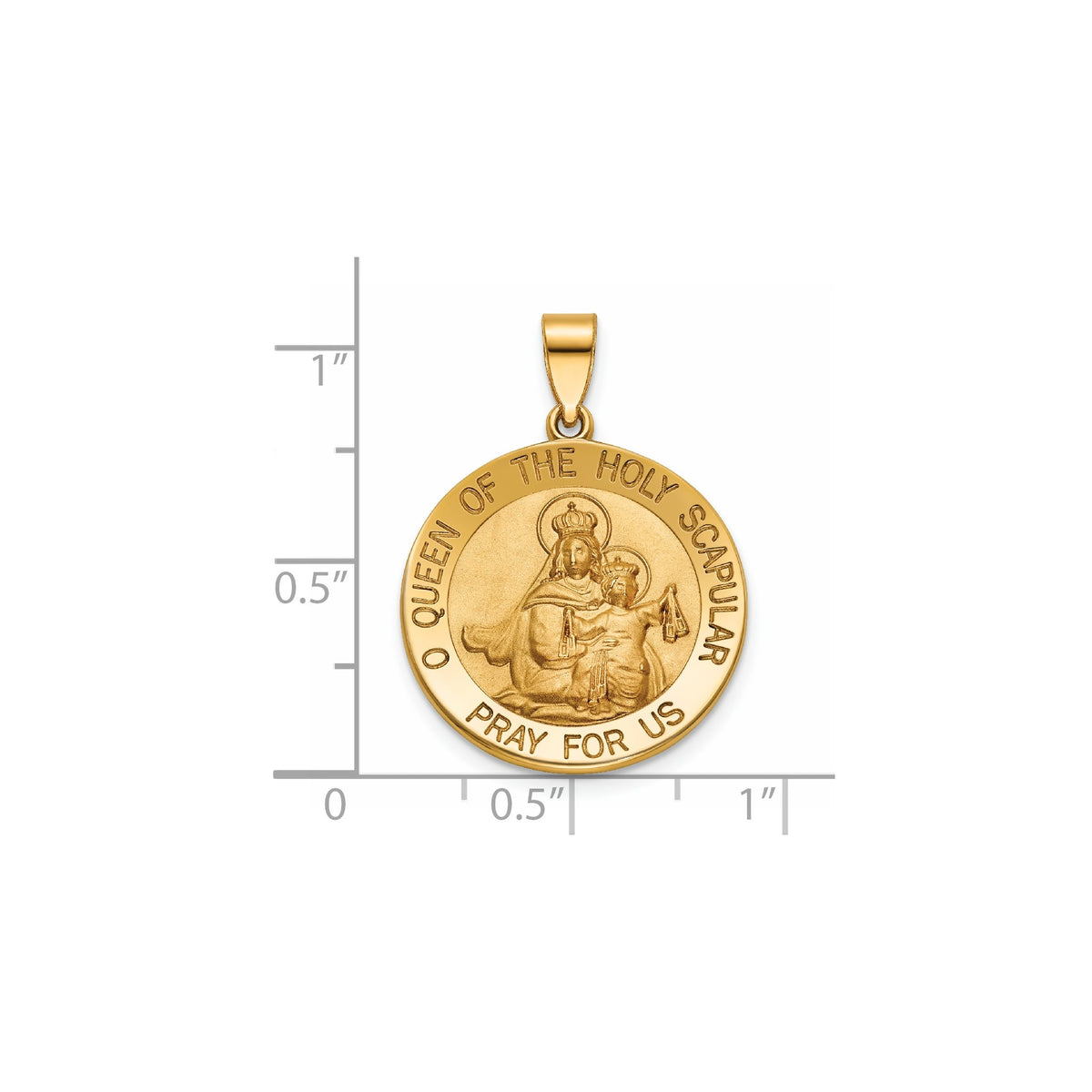 Round Holy Scapular Medal in 14K Yellow Gold - Sophia Jewelers