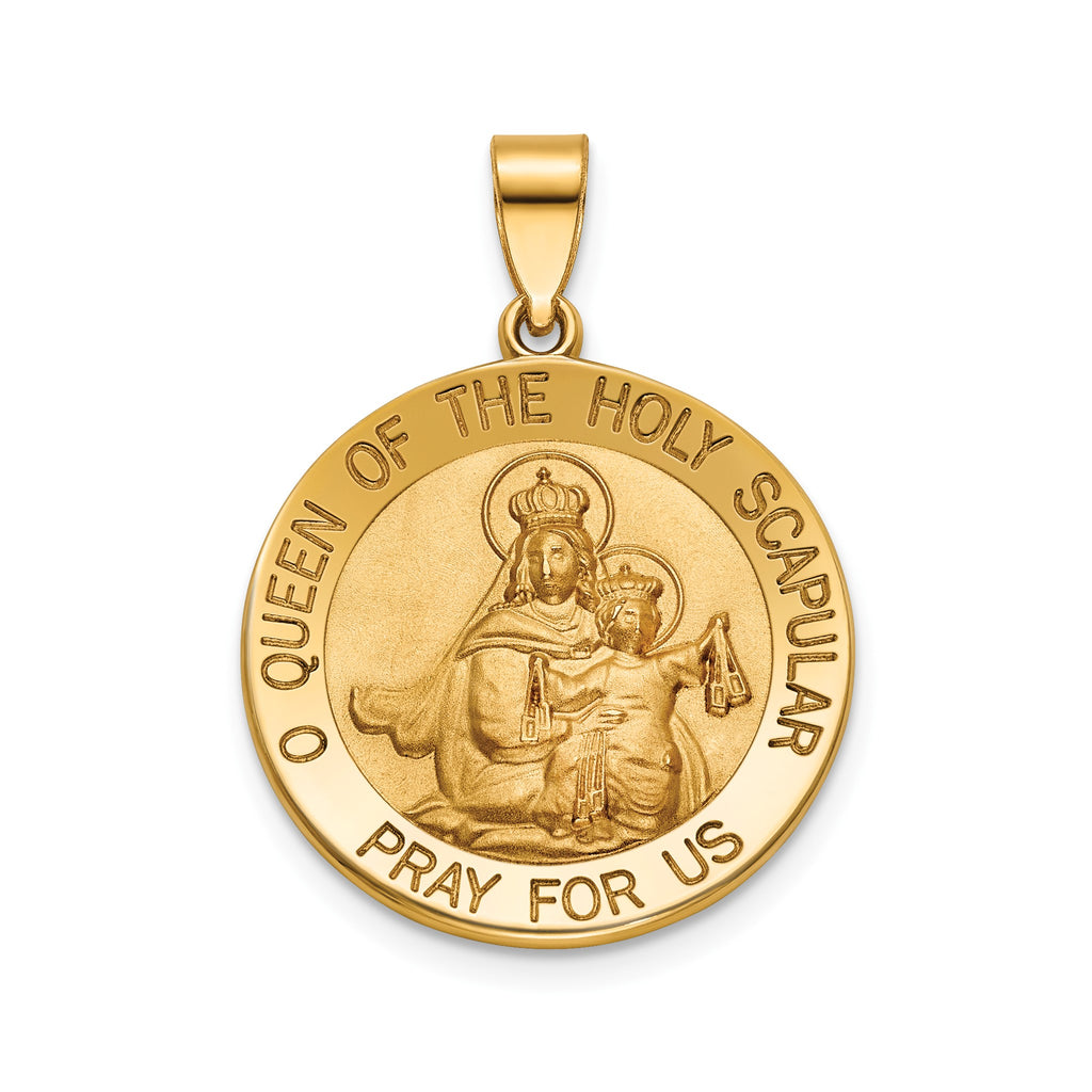 Round Holy Scapular Medal in 14K Yellow Gold - Sophia Jewelers