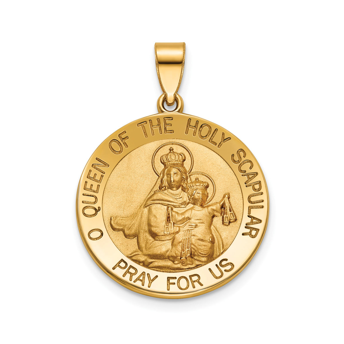 Round Holy Scapular Medal in 14K Yellow Gold - Sophia Jewelers