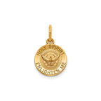 Round Holy Spirit Medal in 14K Yellow Gold, 11.5mm - Sophia Jewelers
