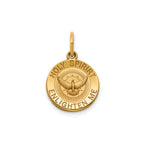 Round Holy Spirit Medal in 14K Yellow Gold, 13.25mm - Sophia Jewelers