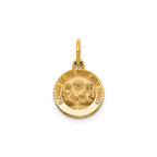 Round Holy Trinity Medal in 14K Yellow Gold, 11.5mm - Sophia Jewelers