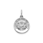 Round Holy Trinity Medal in Sterling Silver, Satin - Sophia Jewelers