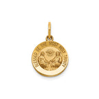 Round Holy Trinity Medal in 14K Yellow Gold, 13.25mm - Sophia Jewelers