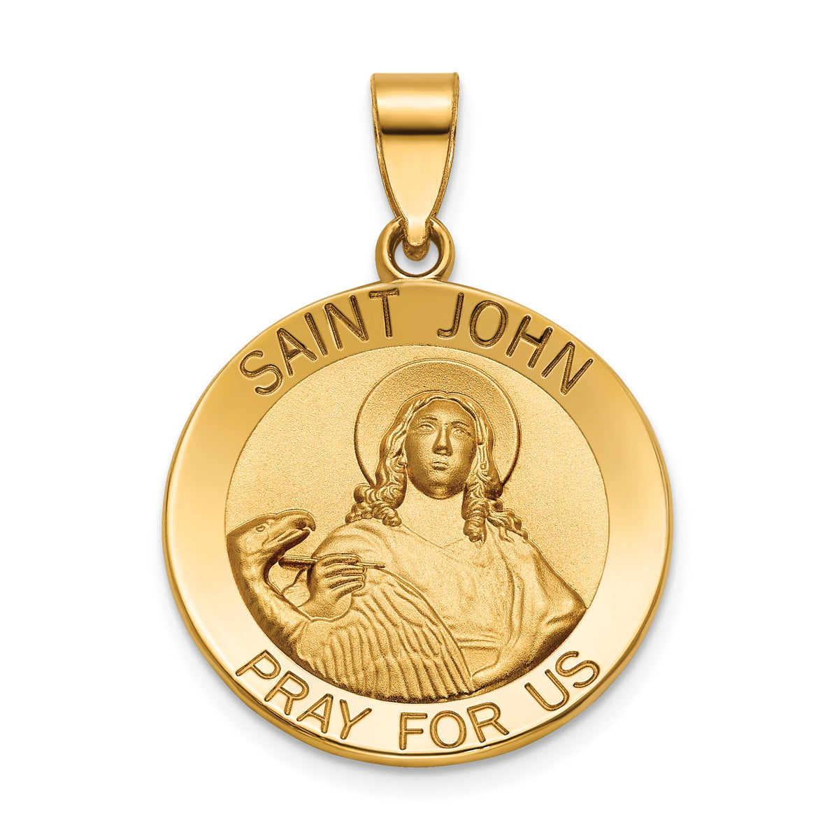 Round St. John Medal in 14K Yellow Gold, 22mm - Sophia Jewelers Main image