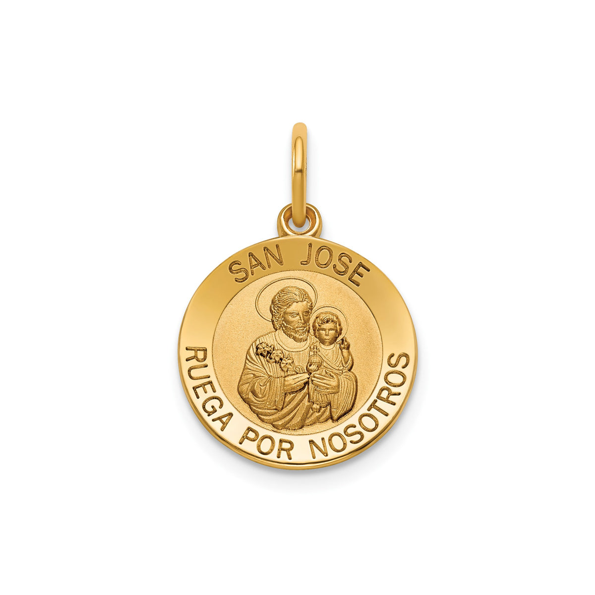 Round San Jose Medal in Gold-Plated Sterling Silver - Sophia Jewelers Main image