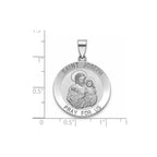Round St. Joseph Medal in Sterling Silver, 23.5mm Satin - Sophia Jewelers
