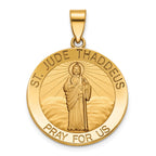 Round St. Jude Thaddeus Medal in 14K Yellow Gold, 23.5mm - Sophia Jewelers